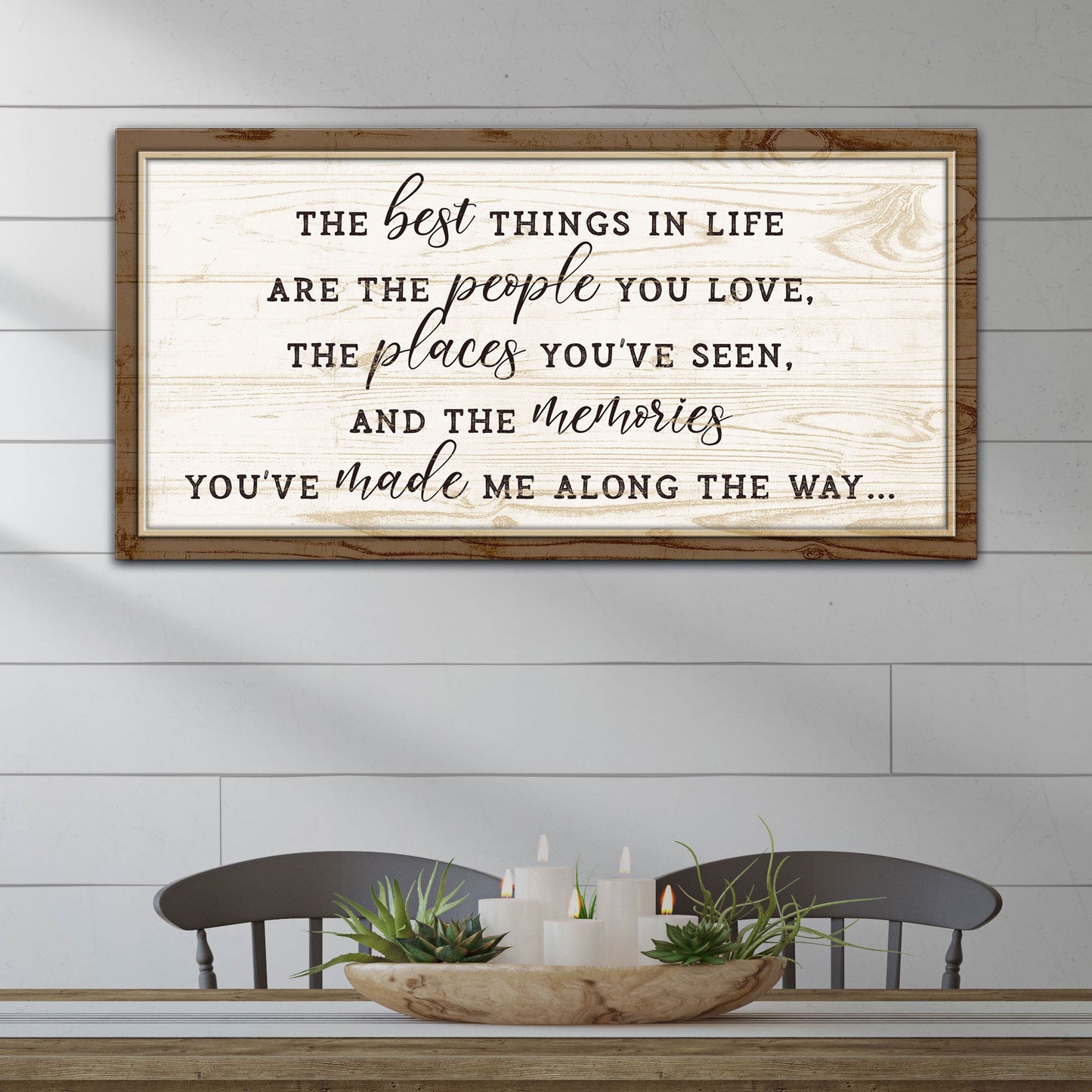 The Best Things in Life Canvas Wall Art Sign