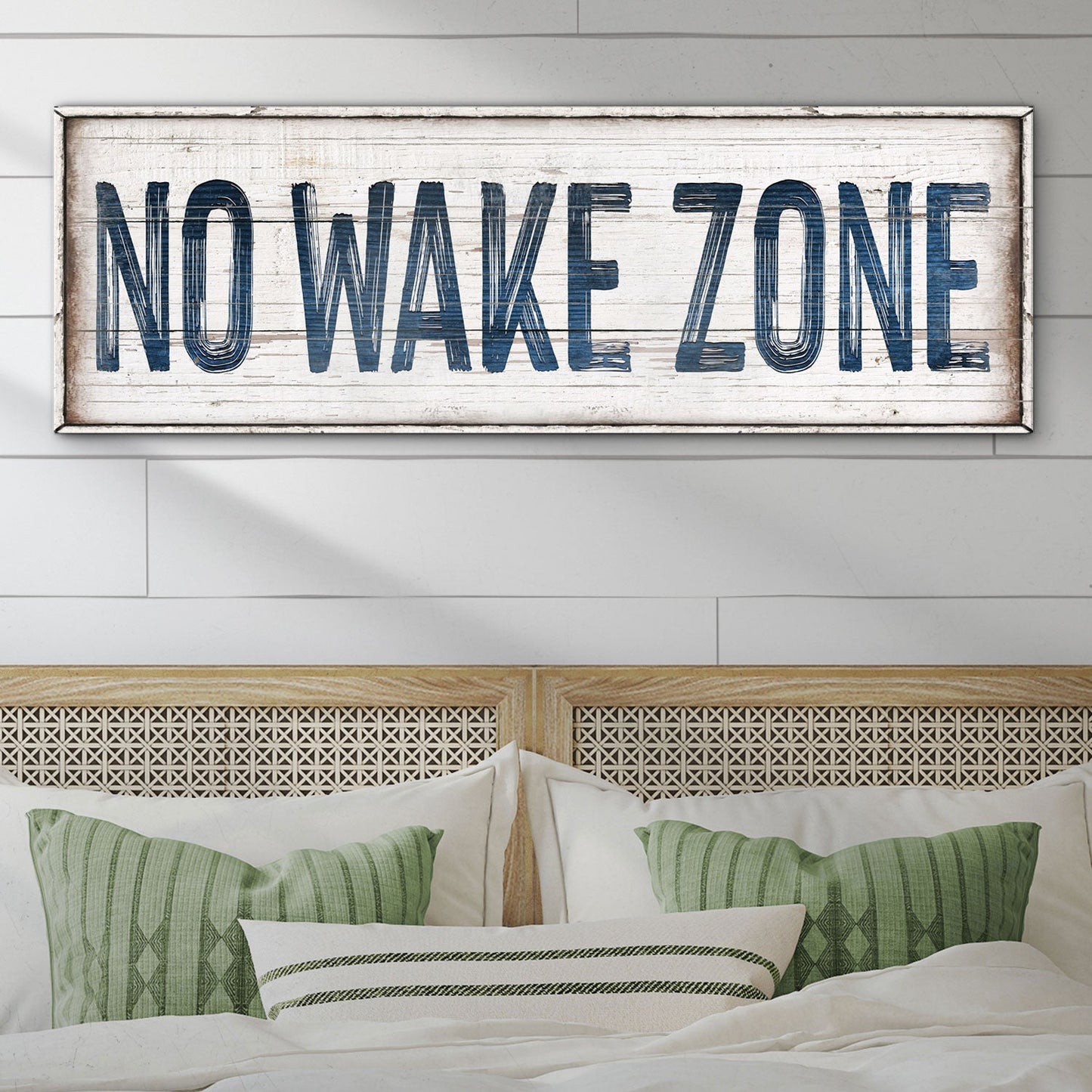 No Wake Zone Lake House Canvas Wall Sign