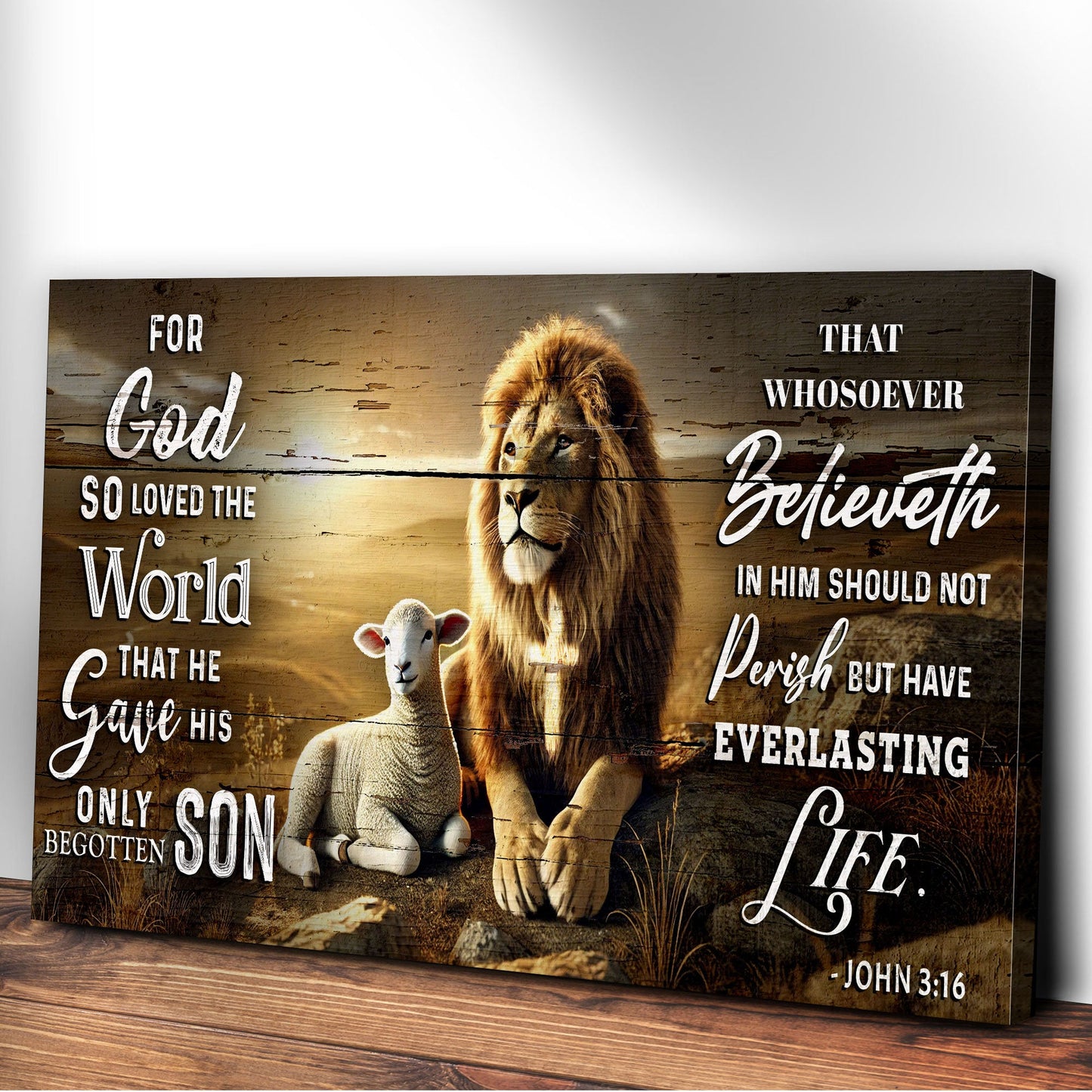 John 3:16 Scripture Canvas Wall Art