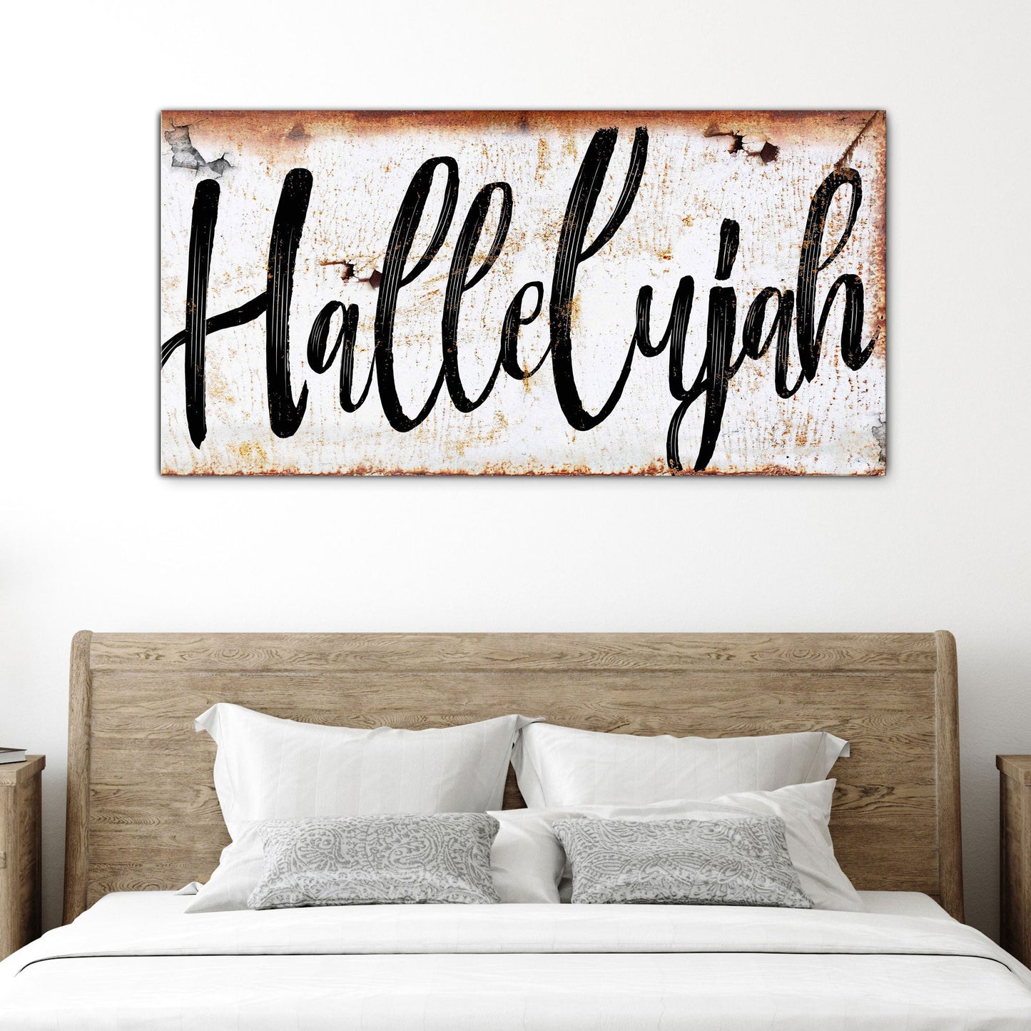 Rustic Hallelujah Faith Canvas Sign