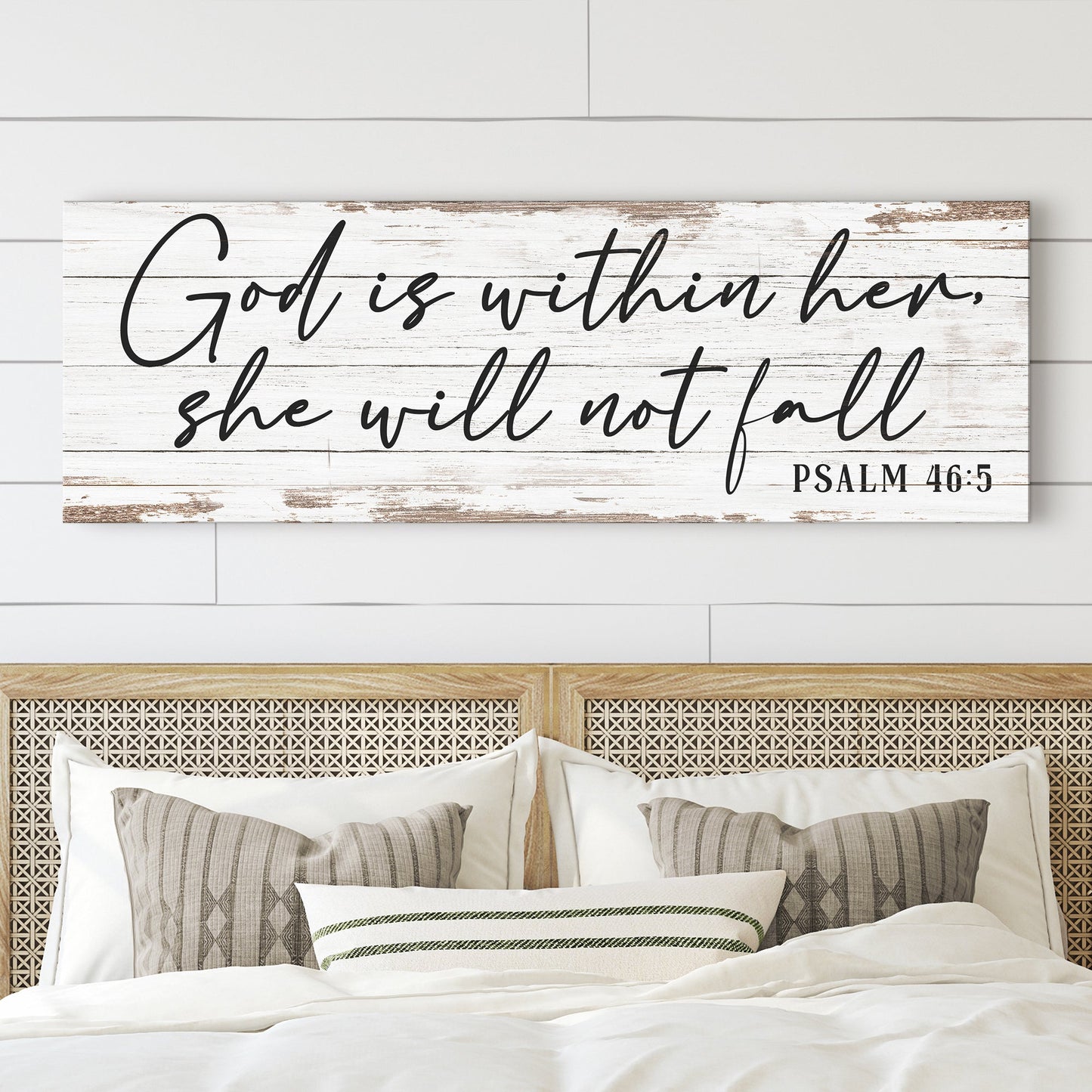 Psalm 46:5 God Is Within Her She Will Not Fall inspirational faith canvas wall art