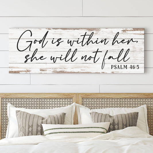 Psalm 46:5 God Is Within Her She Will Not Fall inspirational faith canvas wall art
