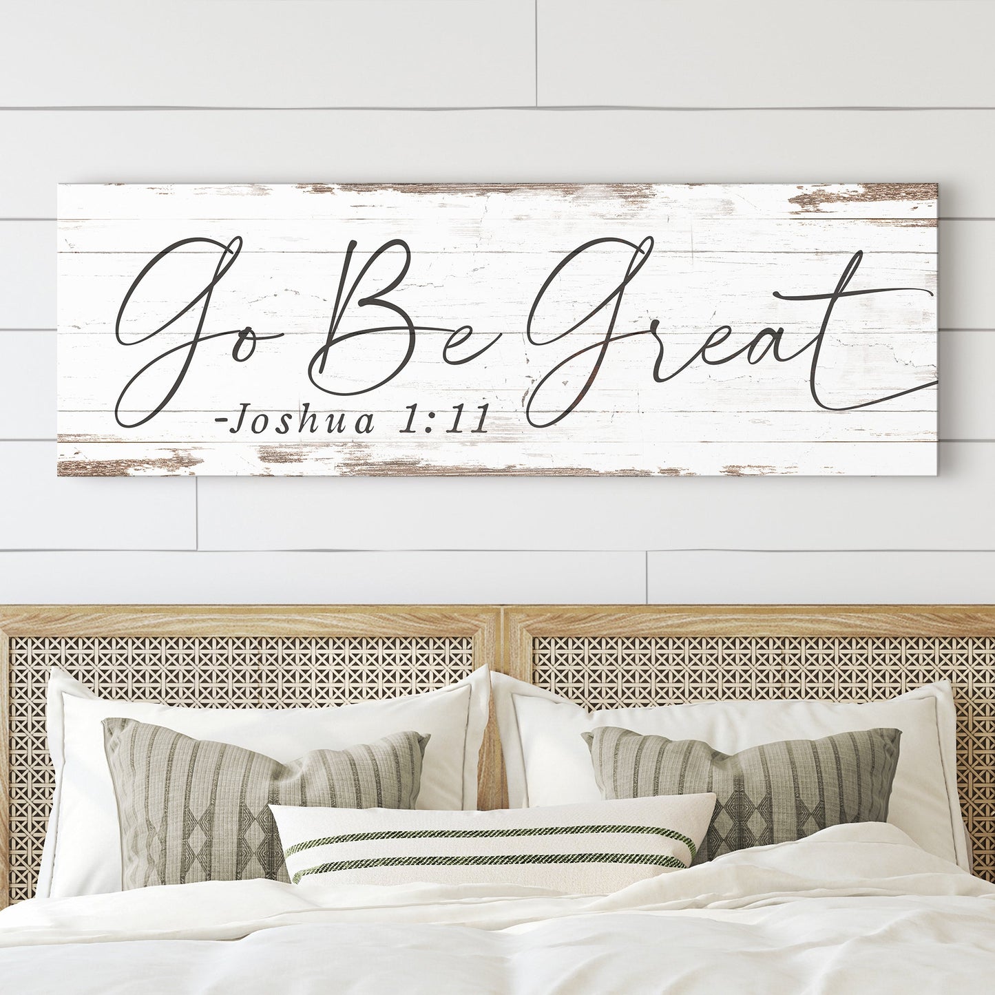 Go Be Great Joshua 1:9 faith canvas sign style III for inspirational home decor