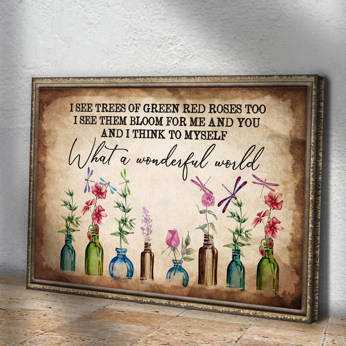 What A Wonderful World Canvas Sign X