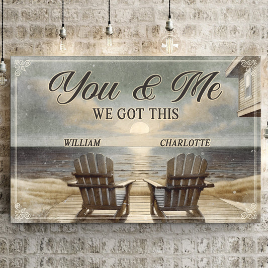 We Got This ranch house couple canvas wall art — motivational rustic porch sign decor