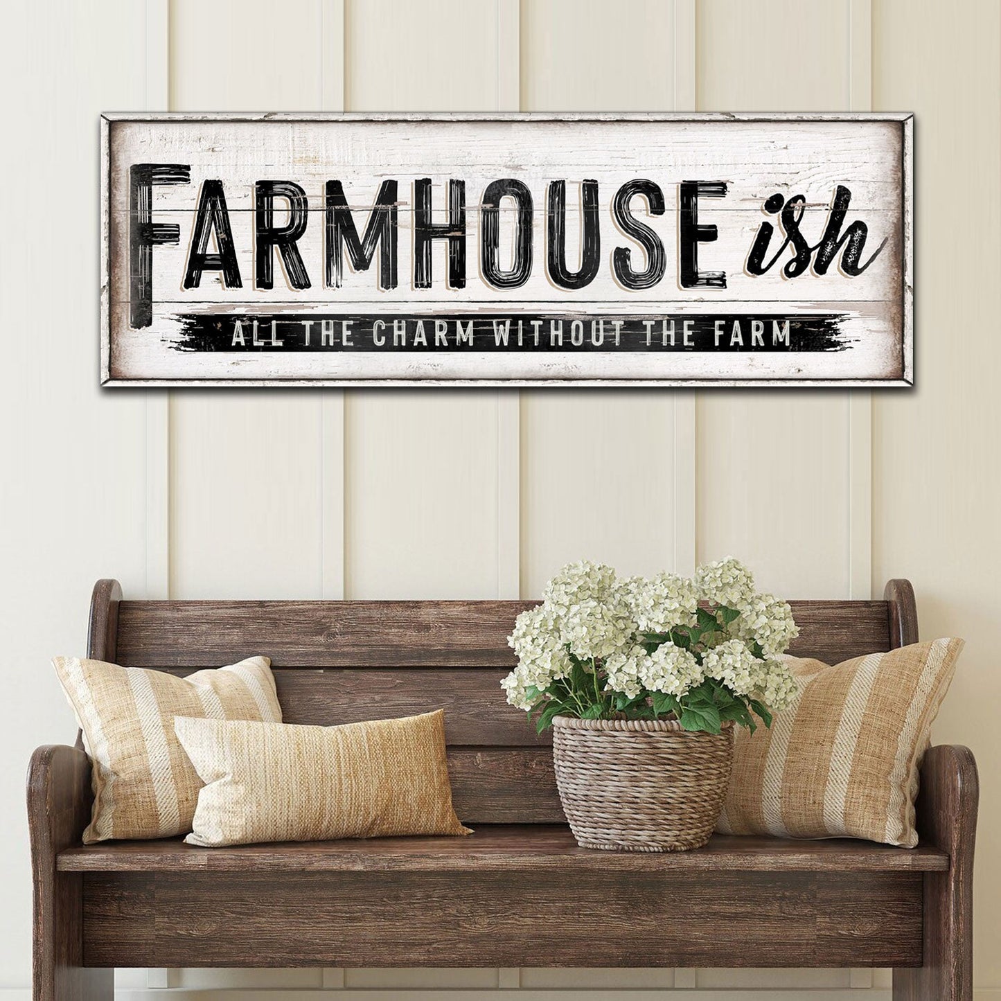 Farmhouse-Ish canvas wall art humorous typographic sign for kitchens