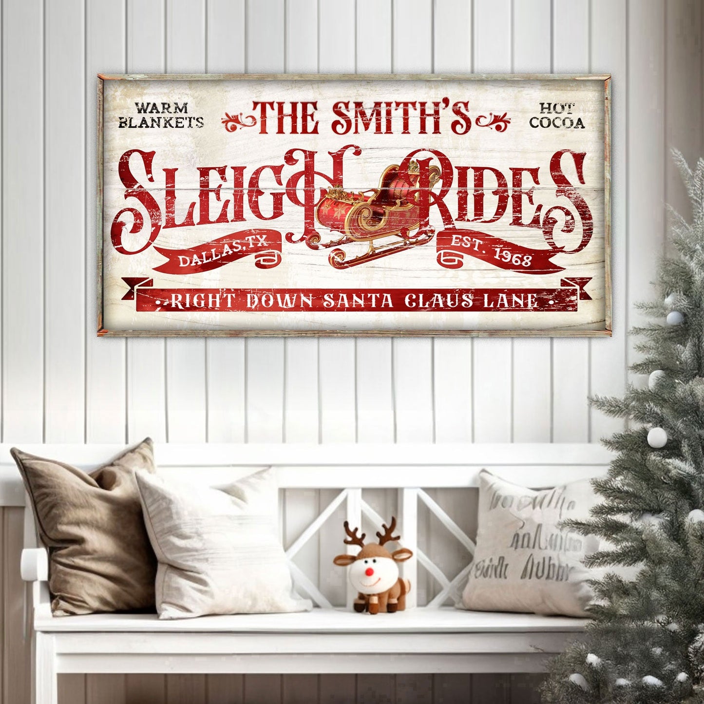 Sleigh Rides Christmas Holiday Canvas Wall Art