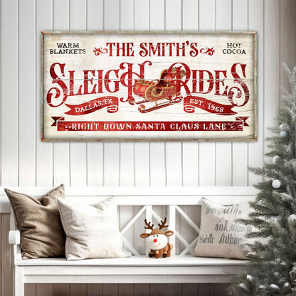 Sleigh Rides Christmas Holiday Canvas Wall Art