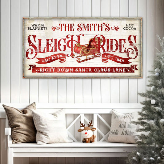 Sleigh Rides Christmas Holiday Canvas Wall Art