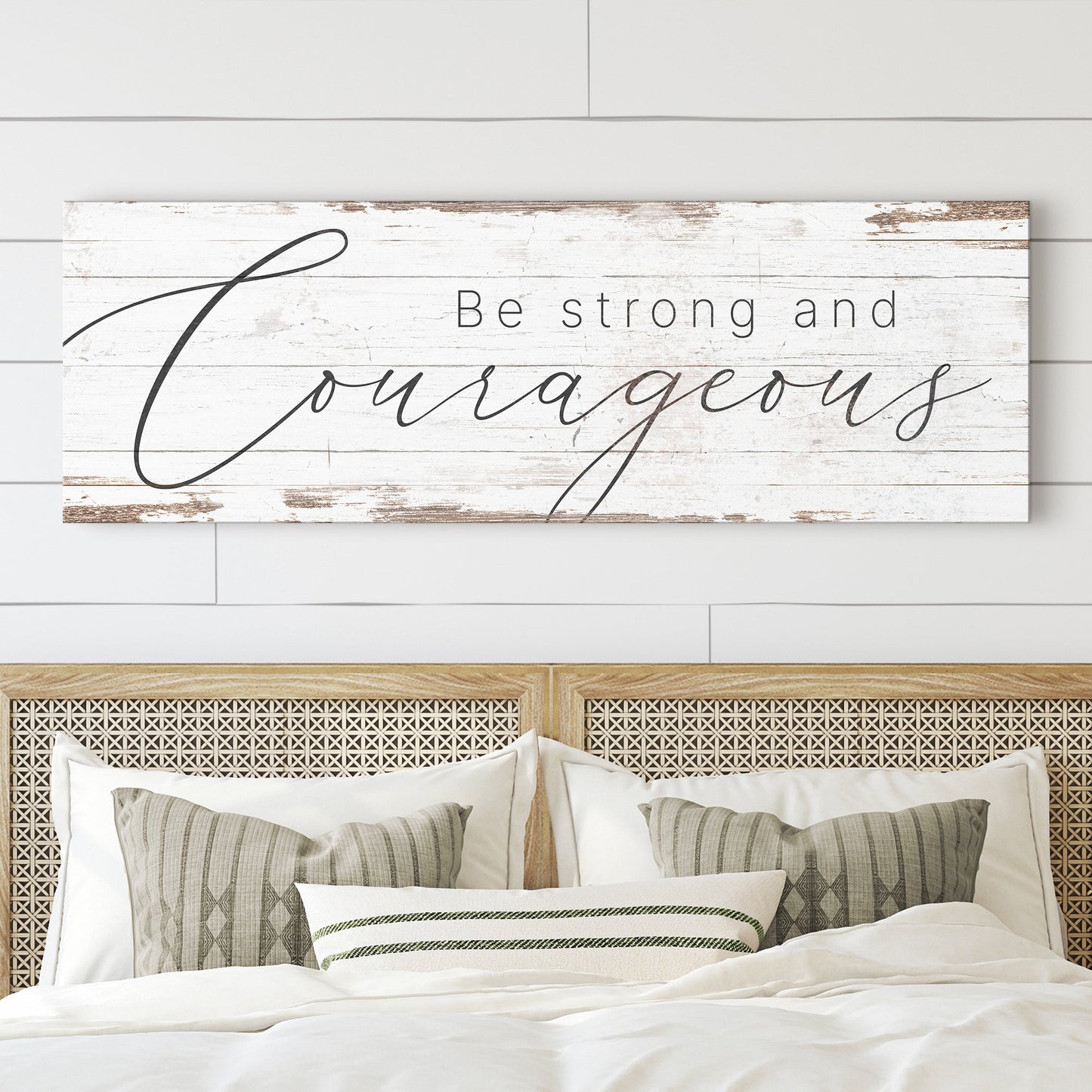 Be Strong And Courageous faith canvas sign
