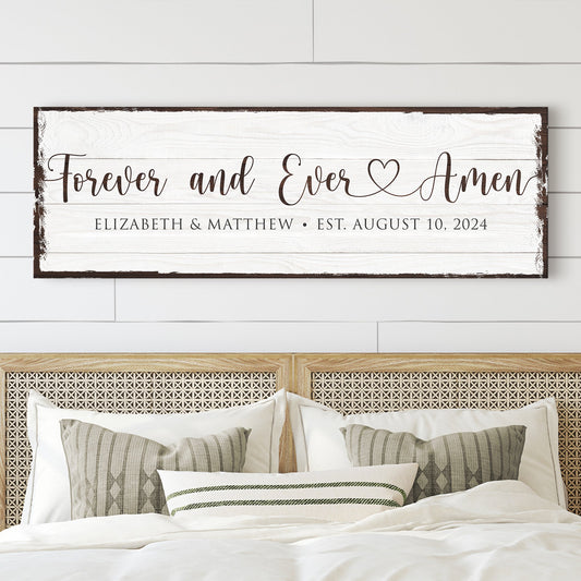 Forever and Ever Amen faith canvas sign style B, inspirational wall art, gallery-wrapped