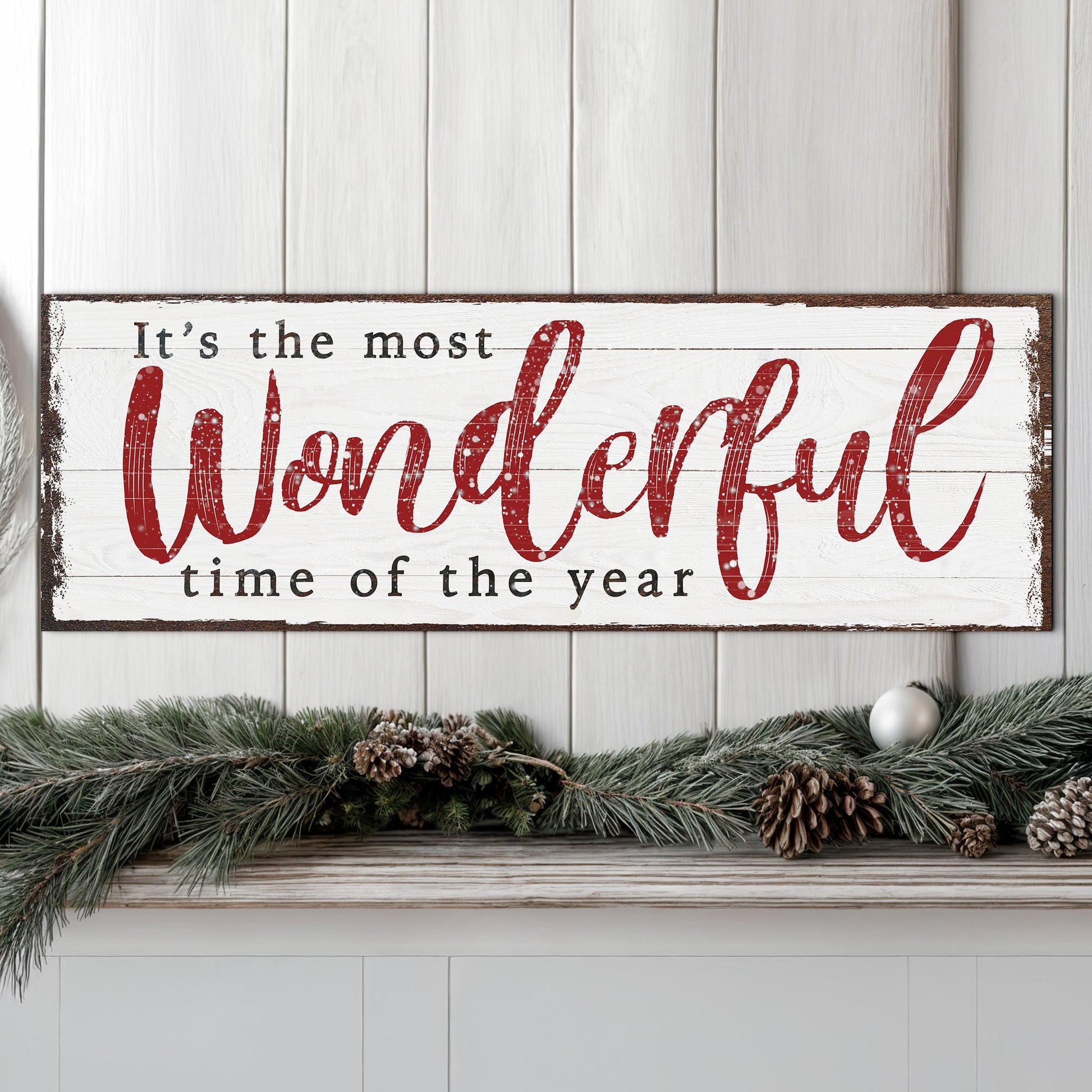 Narrow format Christmas quote canvas wall art sign for doorways and hallways