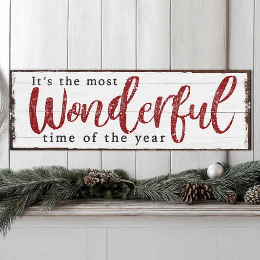 Narrow format Christmas quote canvas wall art sign for doorways and hallways