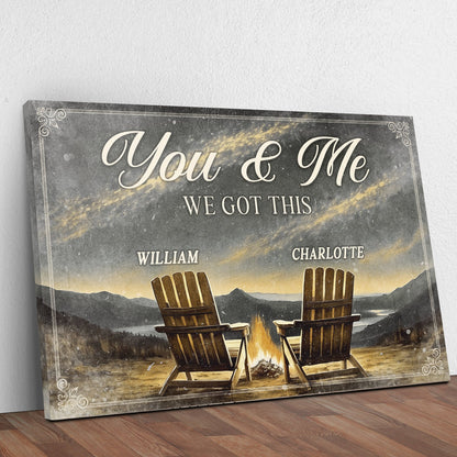 Camping Couple Canvas Wall Art Outdoors Adventure