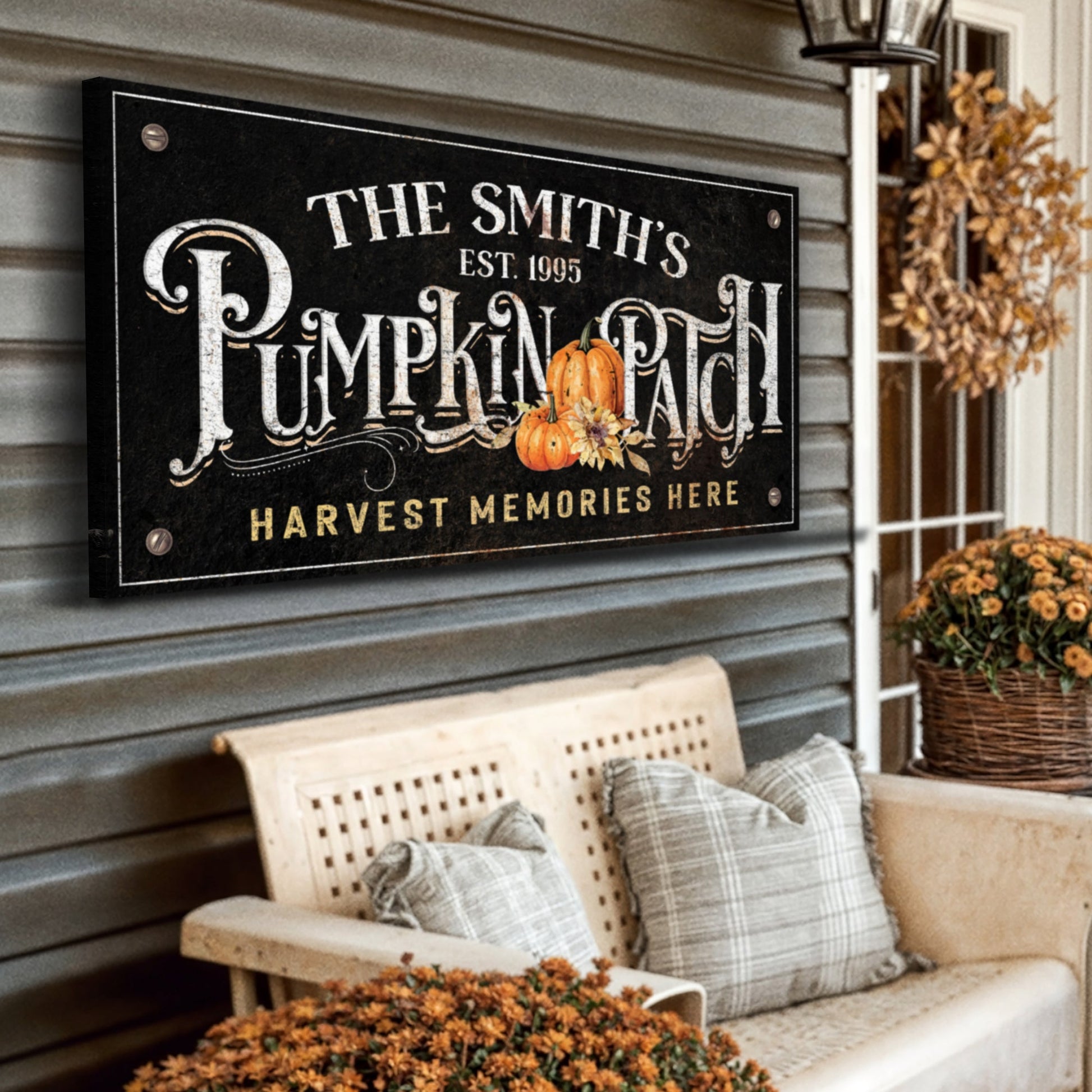 Harvest memories pumpkin patch fall canvas wall art with warm autumn charm