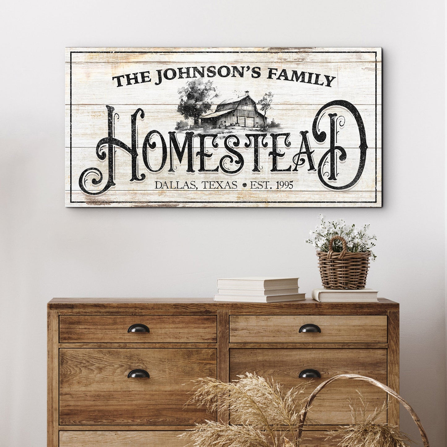 Vintage Farmhouse Homestead Canvas Wall Art