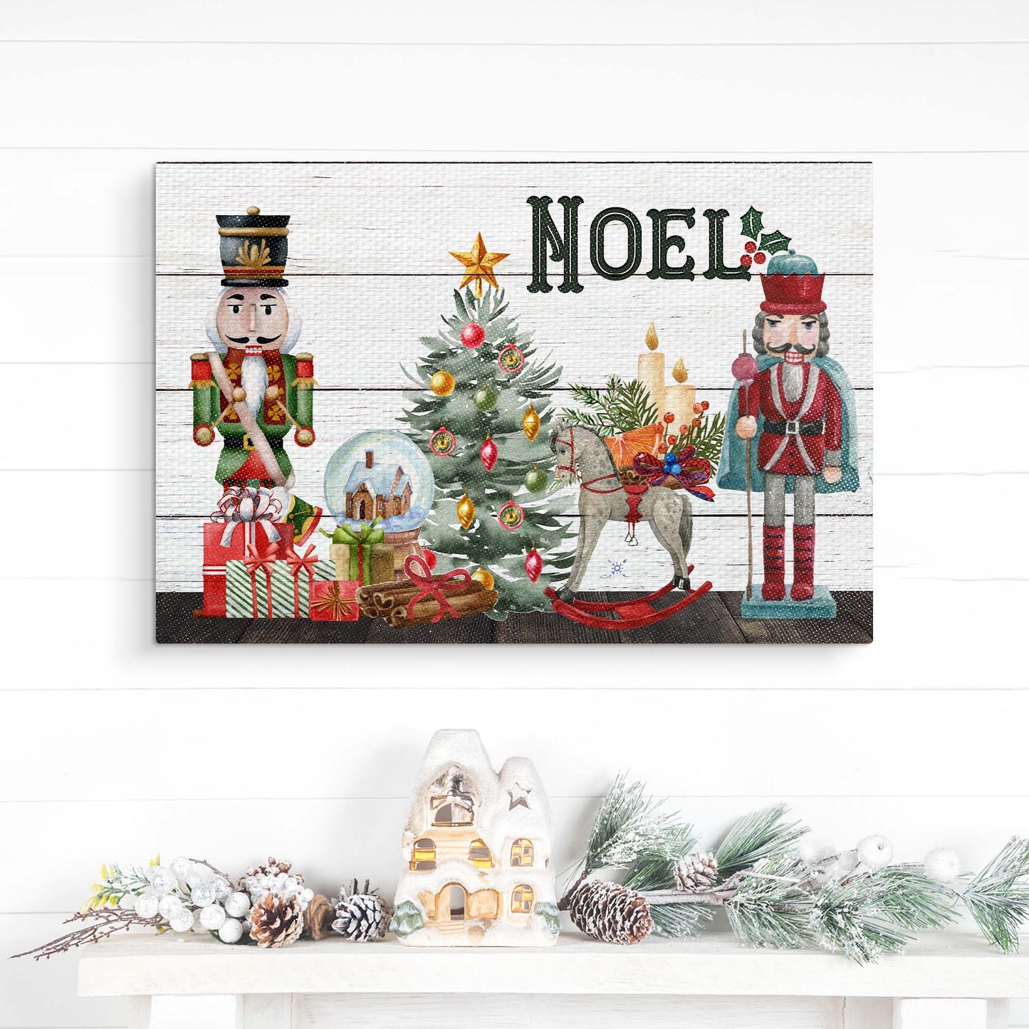 Nutcrackers Noel Christmas canvas wall art holiday decor