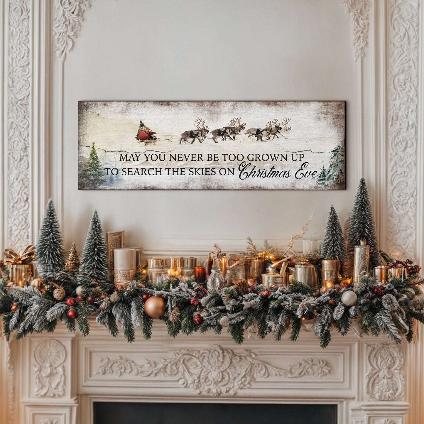 May You Never Stop Believing in Christmas Canvas Wall Art