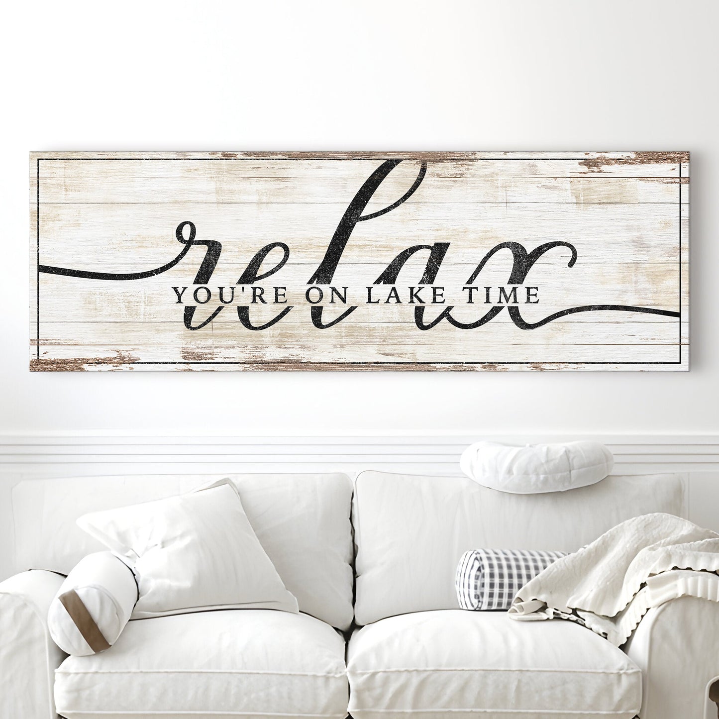 Relax You're on Lake Time Canvas Sign II