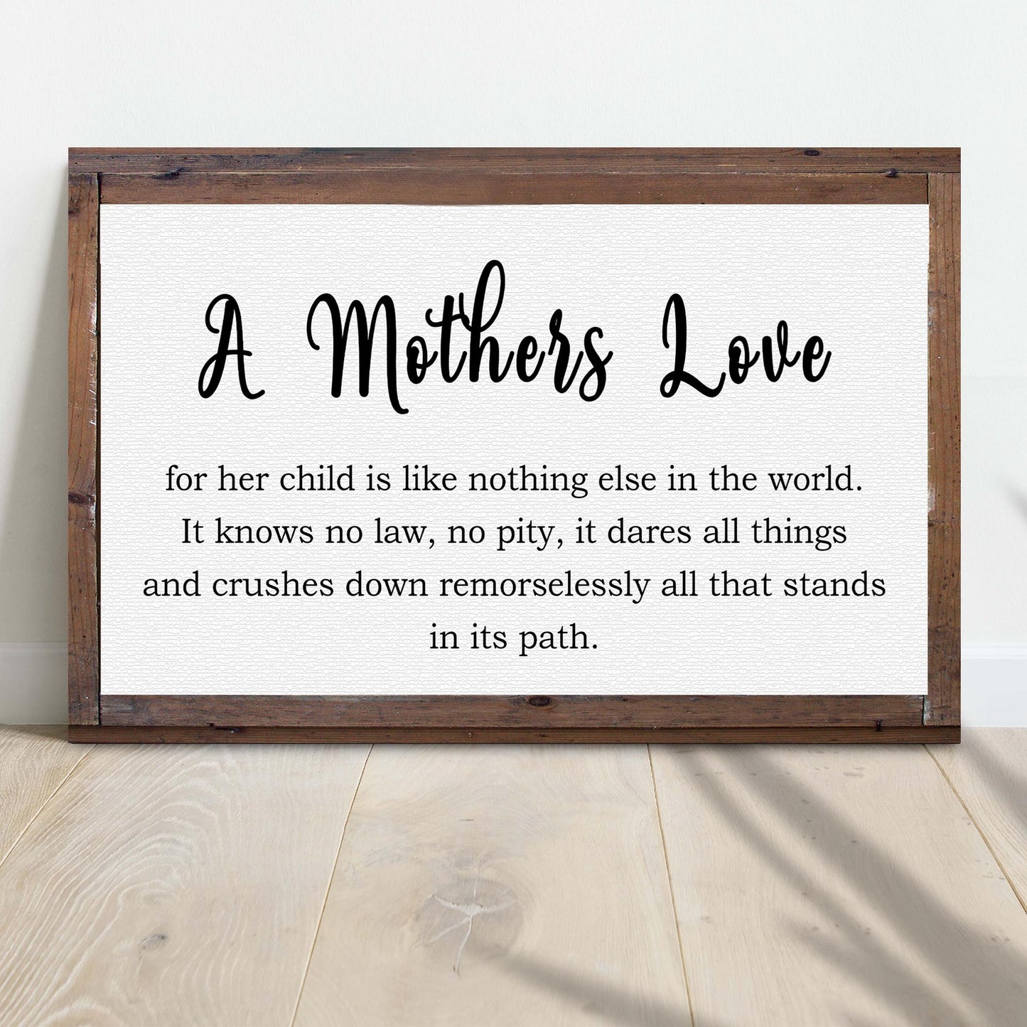 A Mother's Love For Her Child Canvas Sign