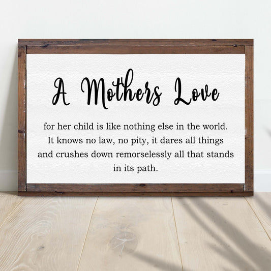 A Mother's Love For Her Child Canvas Sign