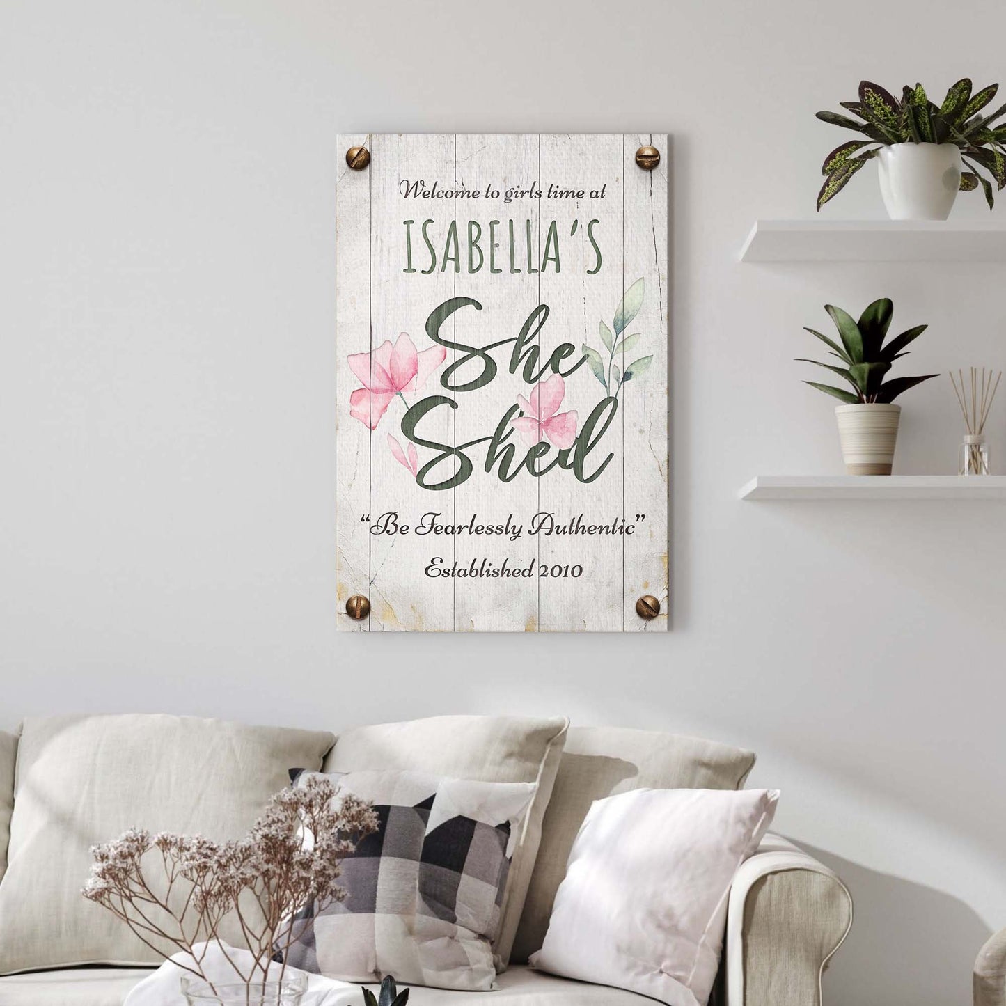 She Shed Canvas Sign IV