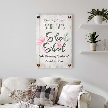 She Shed Canvas Sign IV