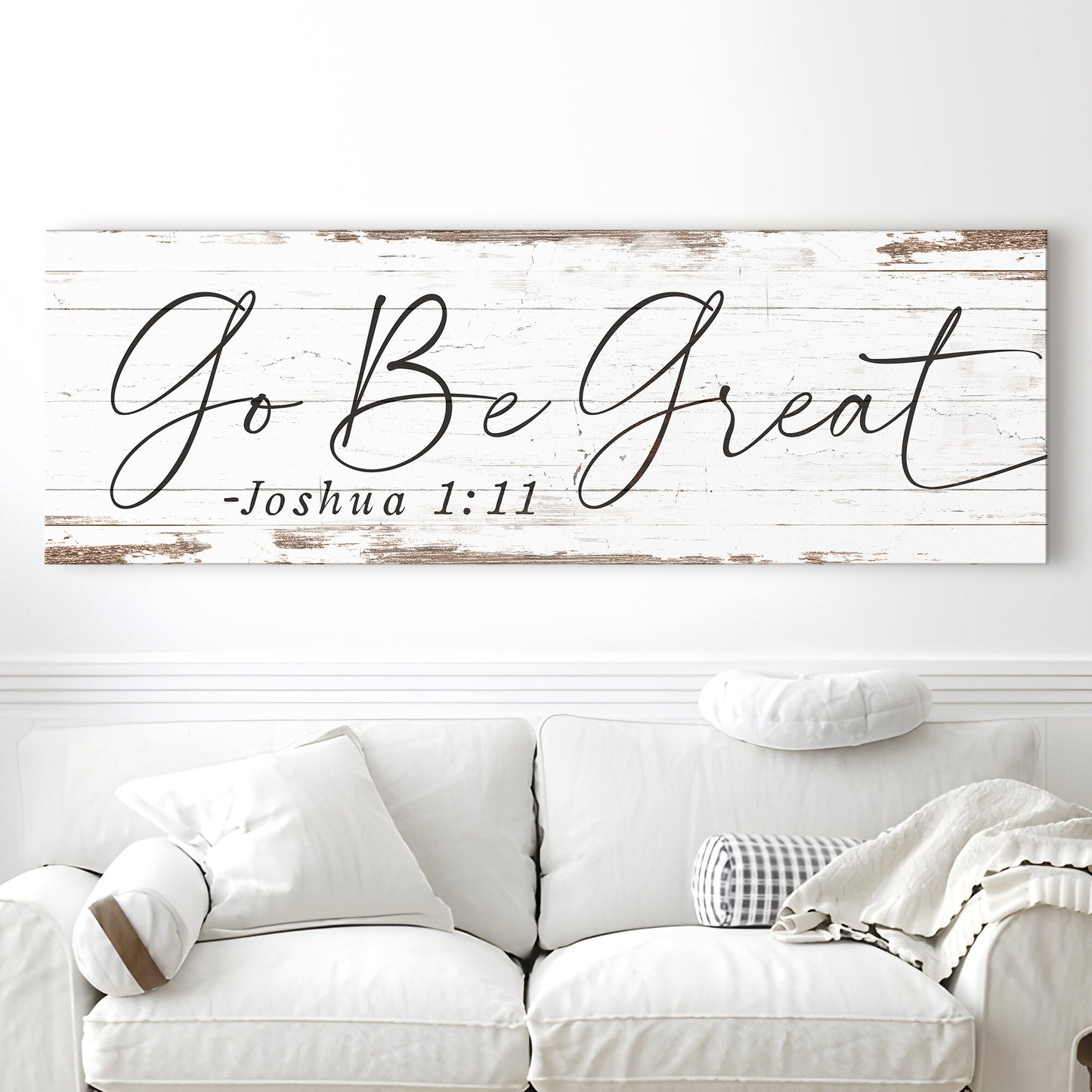 Go Be Great Joshua 1:9 Faith Canvas Sign - Style III