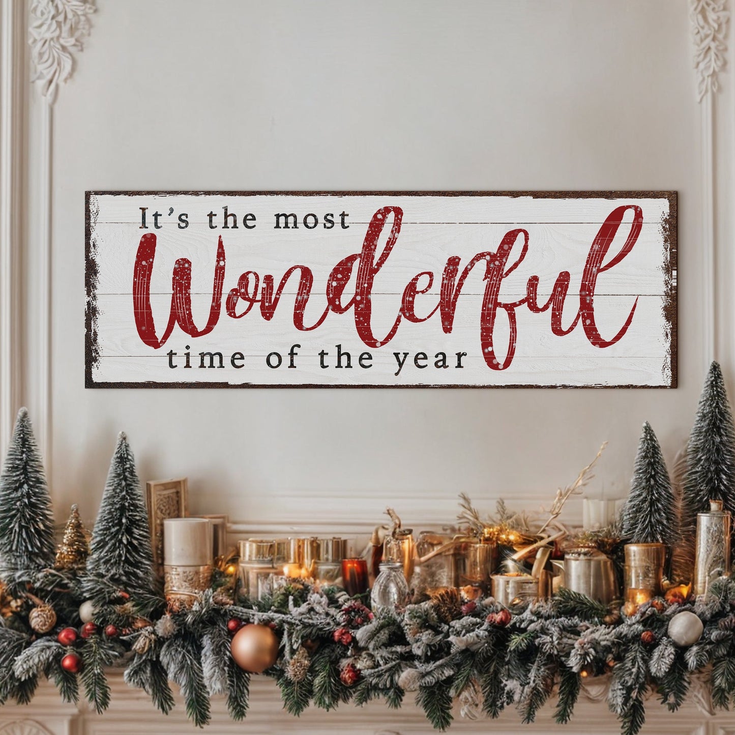 Christmas Quote Canvas Wall Art Narrow Format Sign