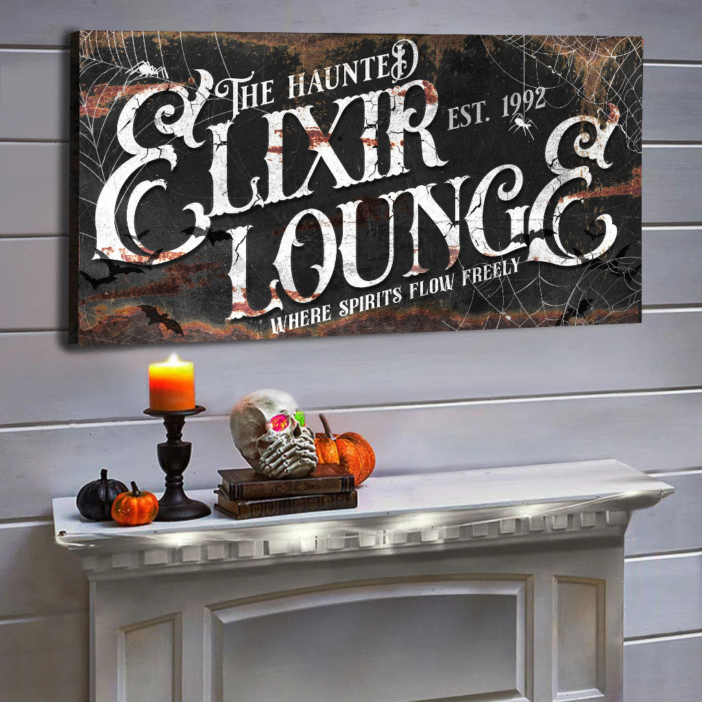 Haunted Elixir Lounge Halloween Canvas Wall Art III