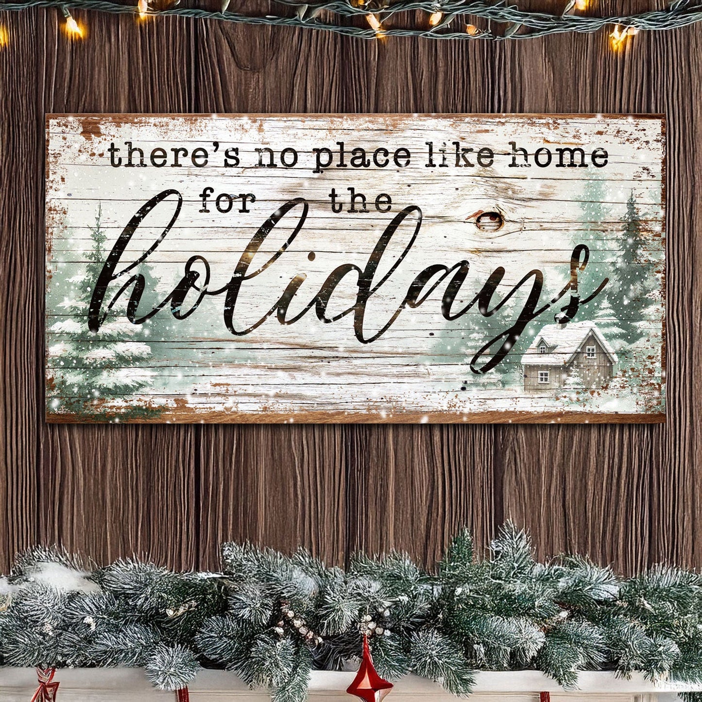 There's No Place Like Home for the Holidays Canvas Sign