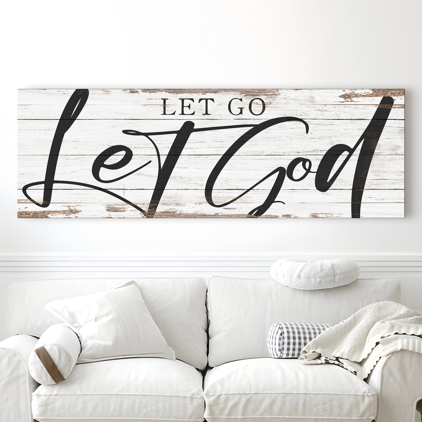 Let Go and Let God Christian Canvas Wall Art