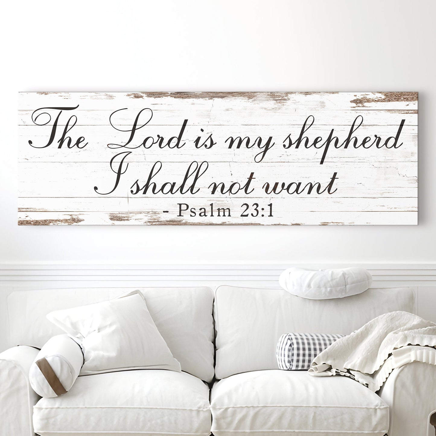 Lord Is My Shepherd Psalm 23 Faith Canvas Wall Art II