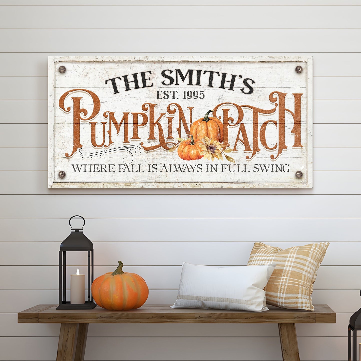 Where Fall Is Always In Full Swing Pumpkin Patch Canvas Sign