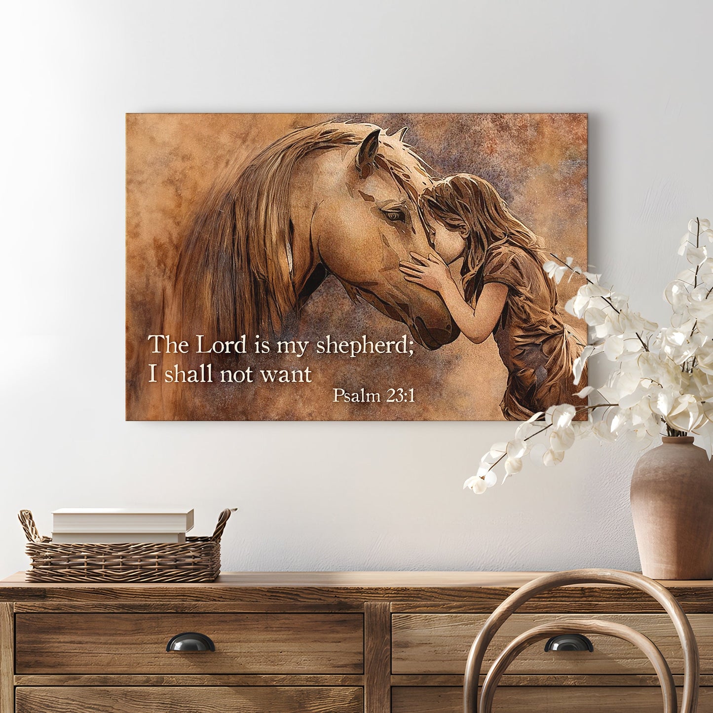 Lord Is My Shepherd Psalm 23 Faith Canvas Wall Art VI