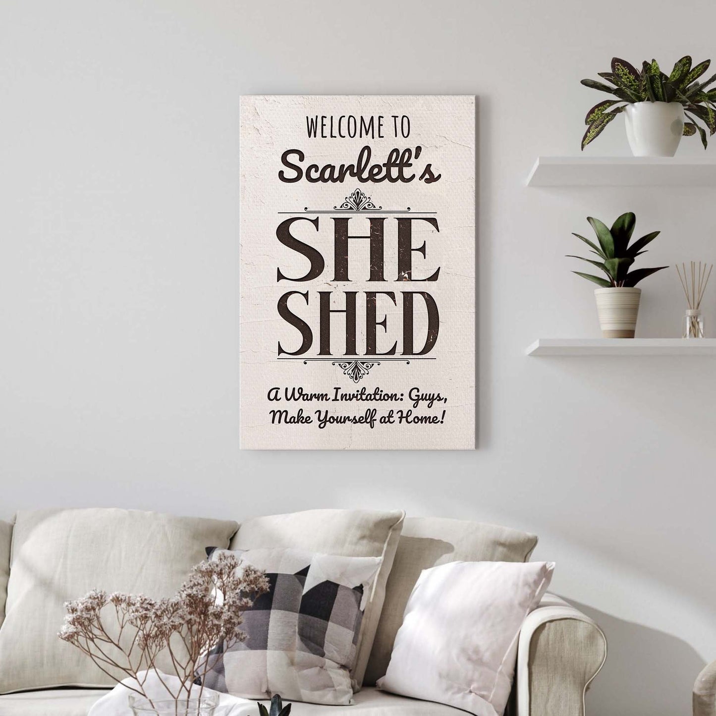 She Shed Decorative Canvas Sign