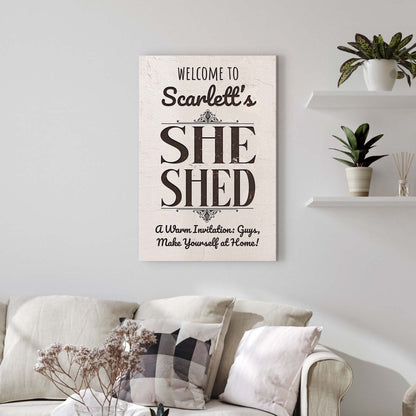 She Shed Decorative Canvas Sign
