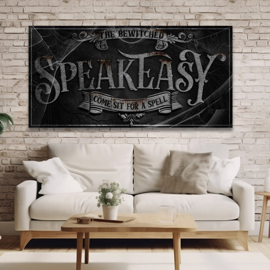 Wicked Witches Graveyard Bar Halloween Canvas Wall Art