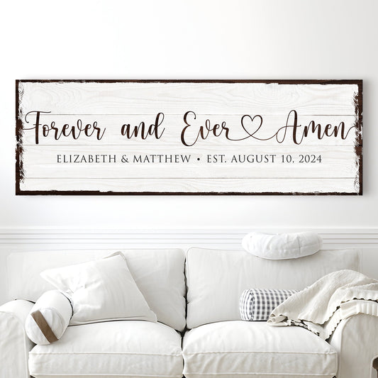 Forever and Ever Amen Faith Canvas Sign - Style B