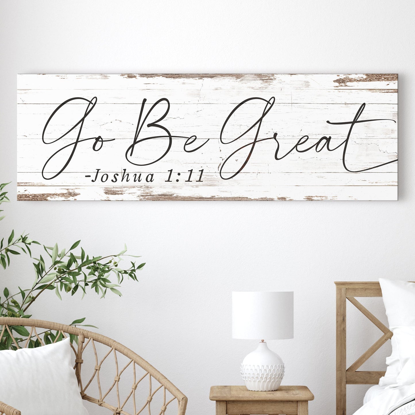 Go Be Great Joshua 1:9 Faith Canvas Sign - Style III