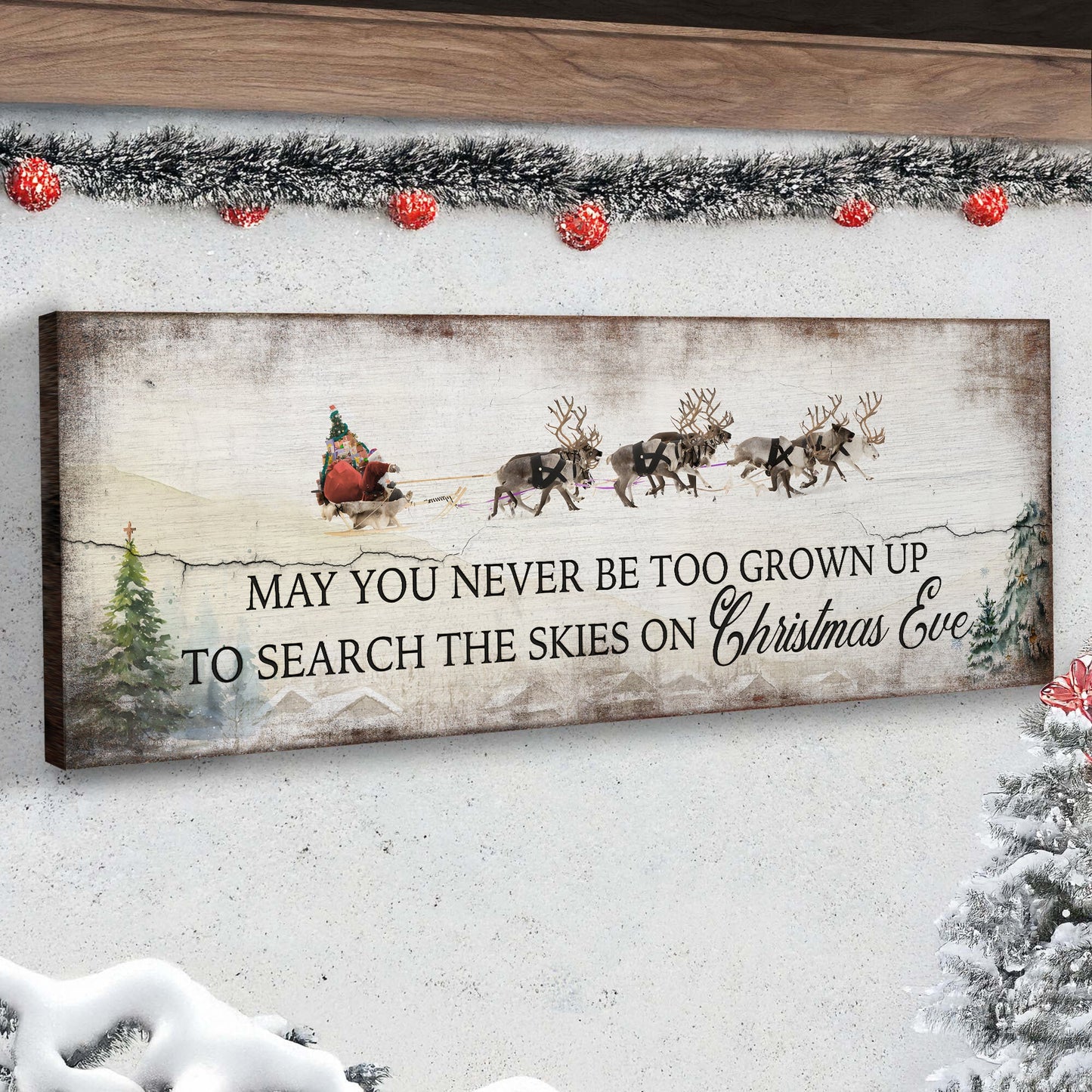 May You Never Stop Believing in Christmas Canvas Wall Art