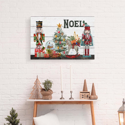 Noel Nutcrackers canvas shown in a styled room setting, view 2
