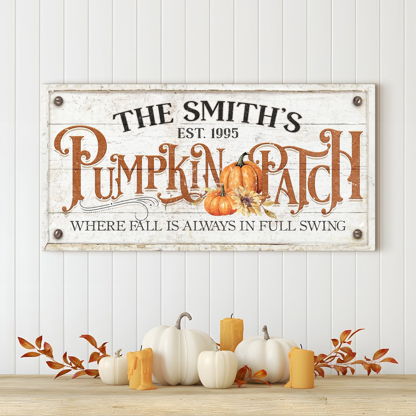 Where Fall Is Always In Full Swing Pumpkin Patch Canvas Sign