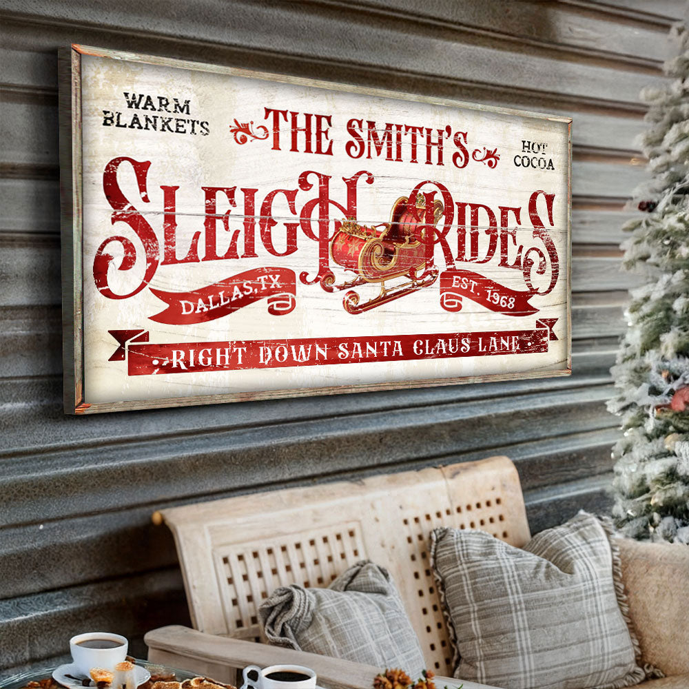 Sleigh Rides Christmas Holiday Canvas Wall Art