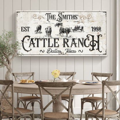 Branded Cattle Ranch Vintage Sign Canvas