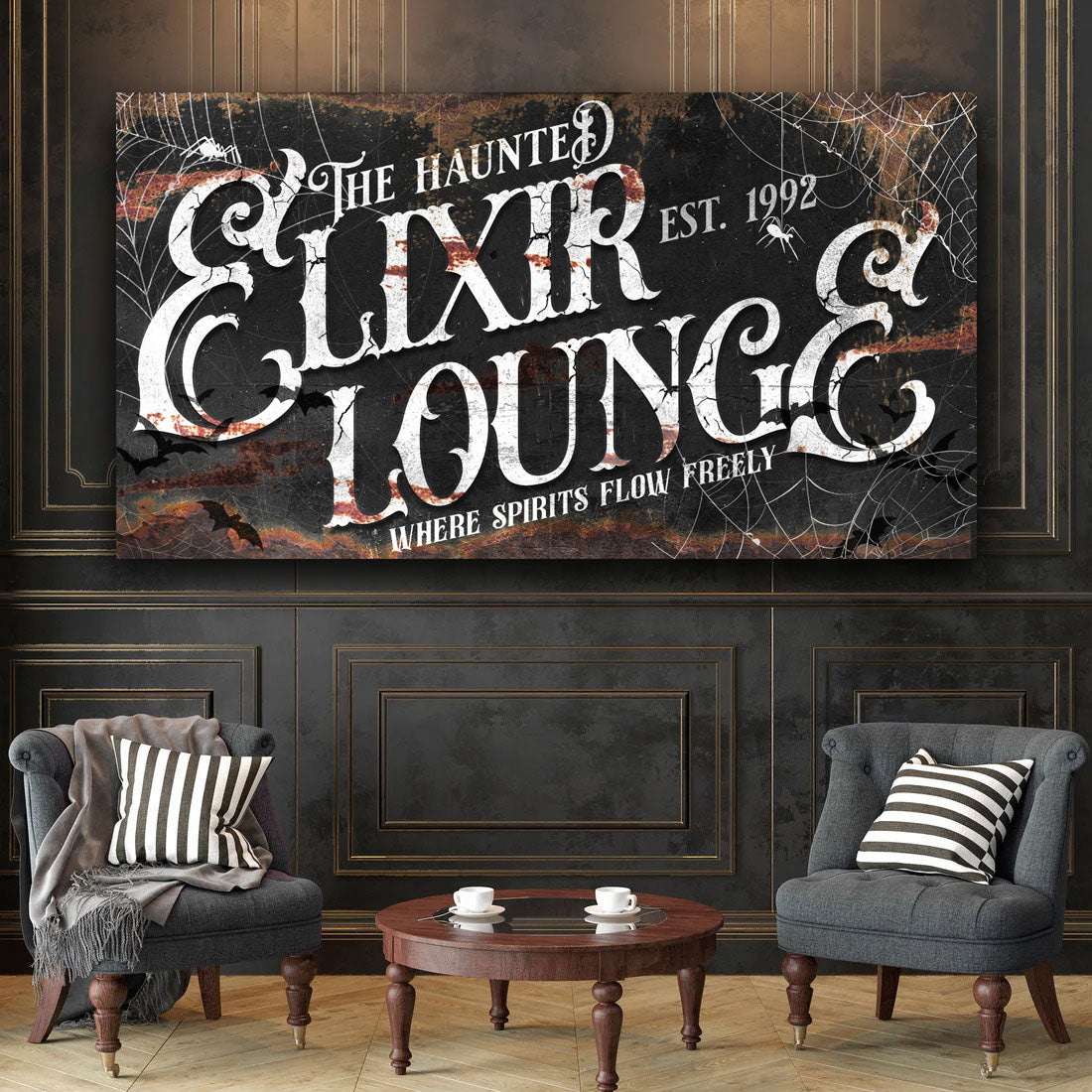 Haunted Elixir Lounge Halloween Canvas Wall Art III