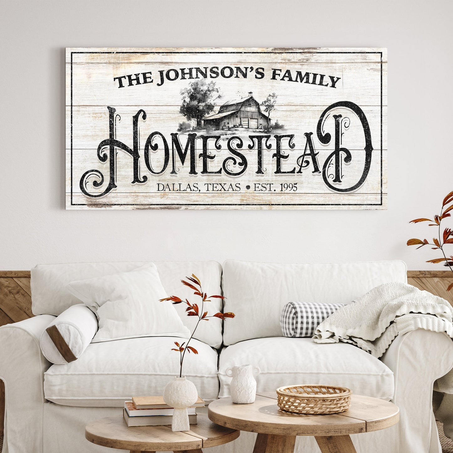 Vintage Farmhouse Homestead Canvas Wall Art