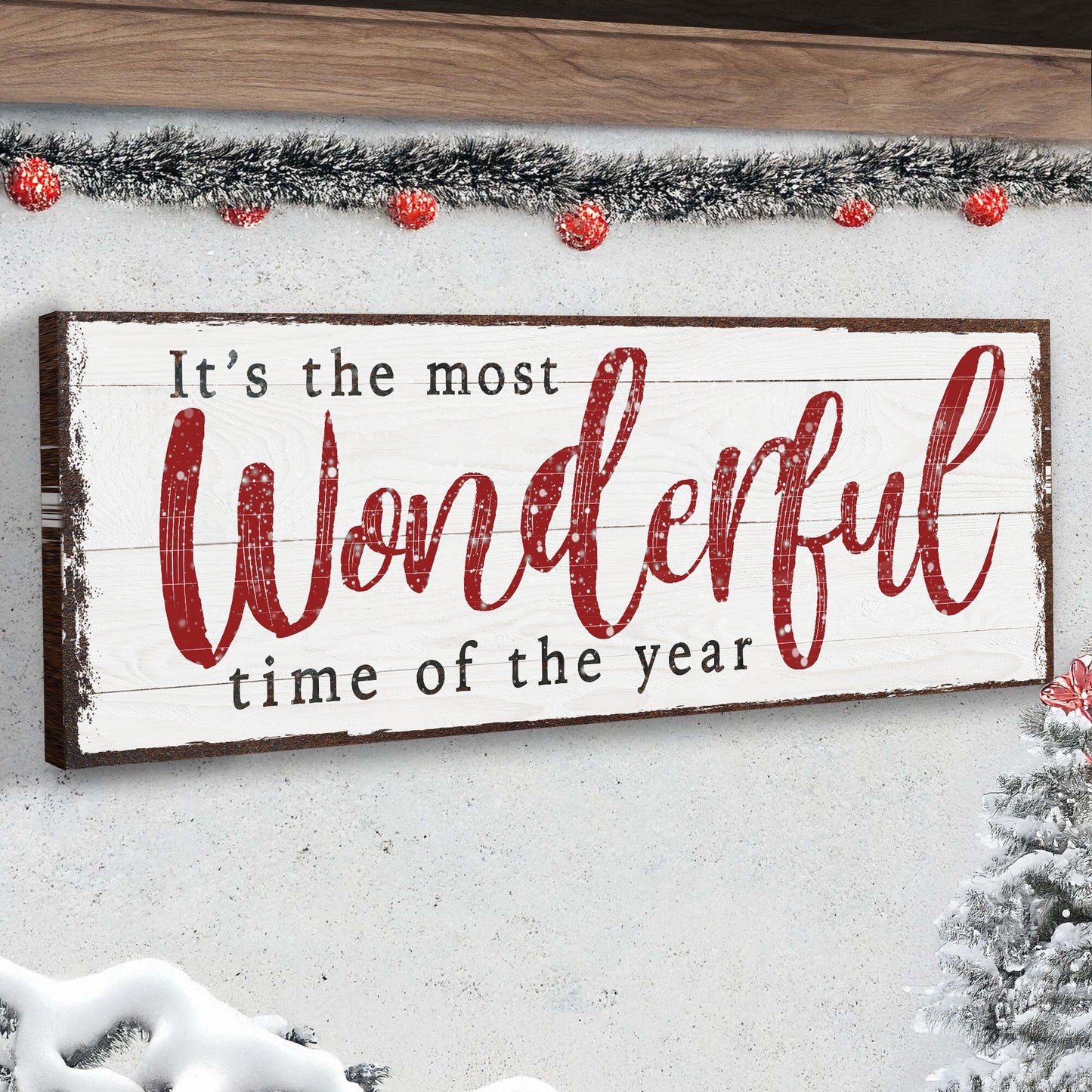 Christmas Quote Canvas Wall Art Narrow Format Sign