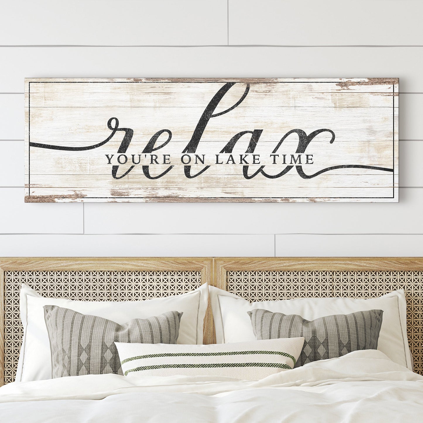 Relax You're on Lake Time Canvas Sign II