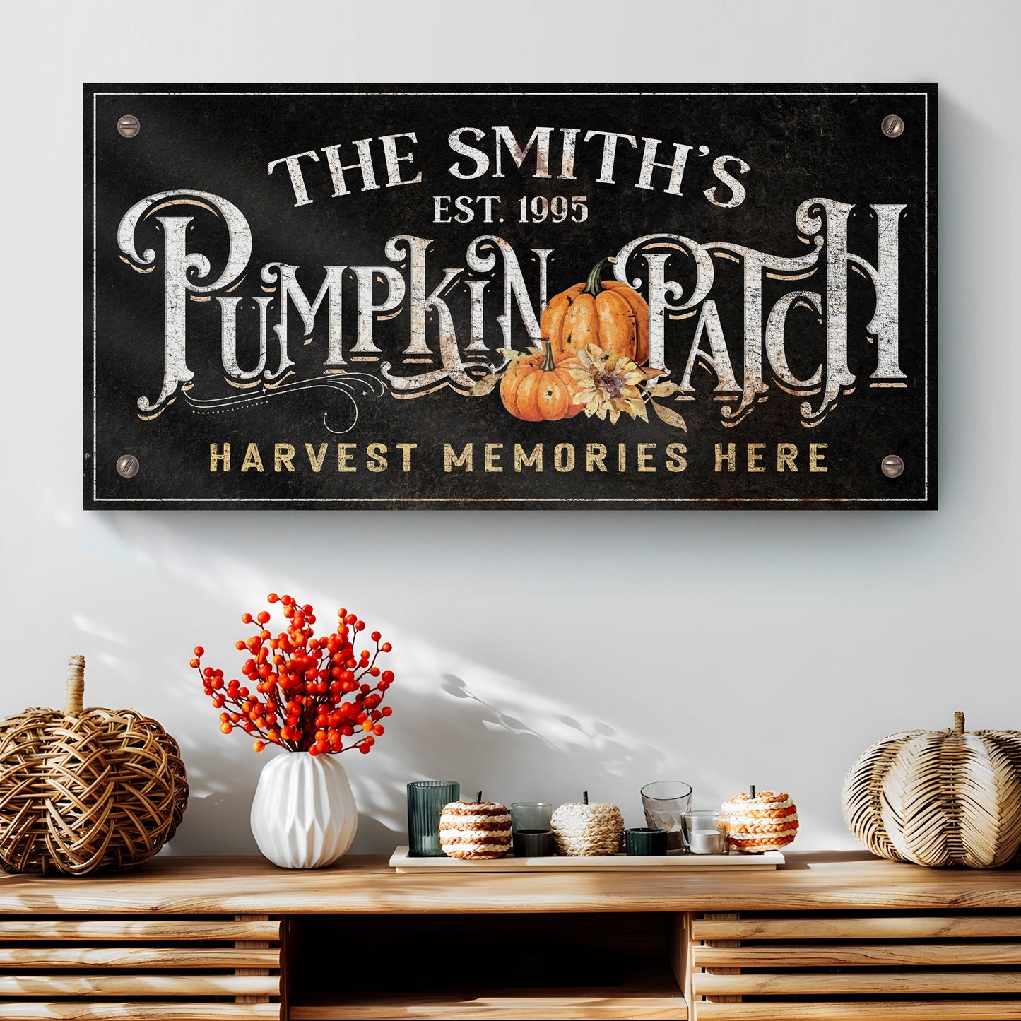 Harvest Memories Pumpkin Patch Canvas Wall Art